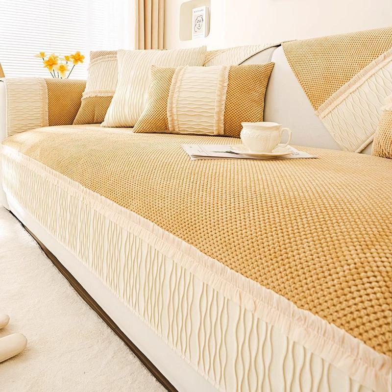 Corduroy Sofa Cushion Universal In All Seasons French Style Sofa Seat Cushion High-end Sofa Cover