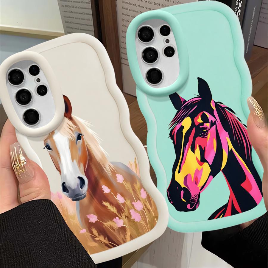 Soft Phone Cover Case for Samsung Galaxy S24 S20 FE A25 S22 Ultra S23 Plus S21 A26 S25 A54 A36 A24 A34 A55 A35 Cool Horse