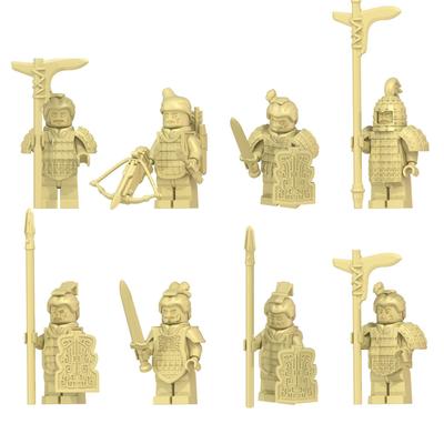 Kt1089 Qin Huang Terracotta Warriors And Horses Building Block Figurine Small Particle Mosaic Toy Bag Xp658-665