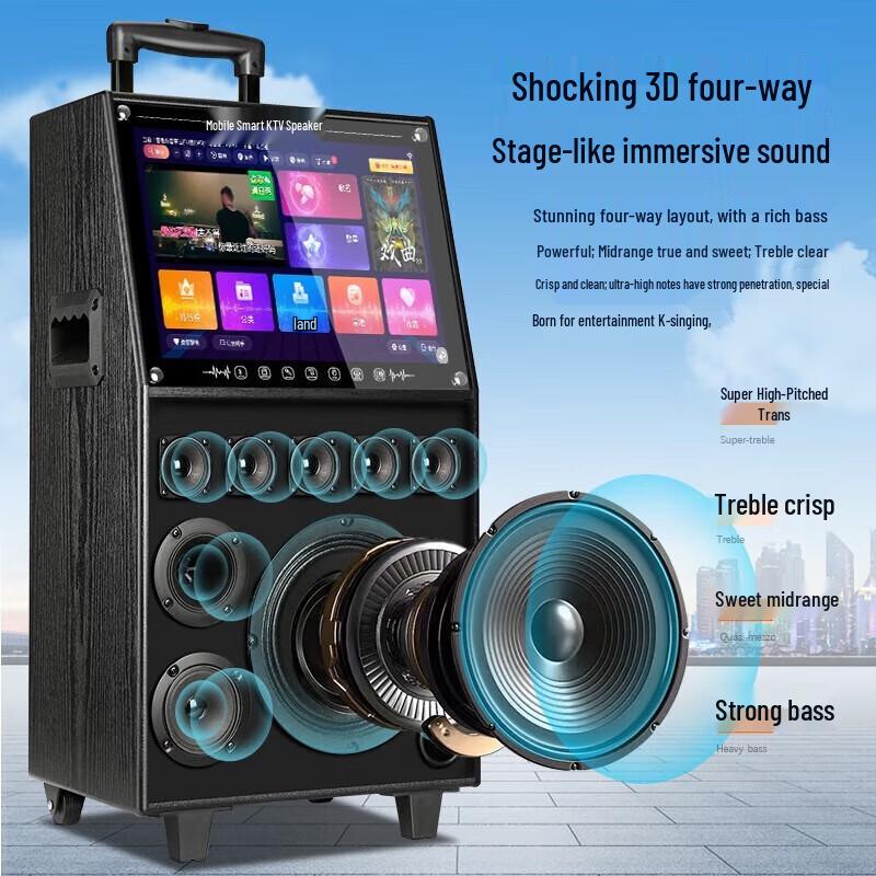 KONKA Portable Karaoke Speaker with Screen
