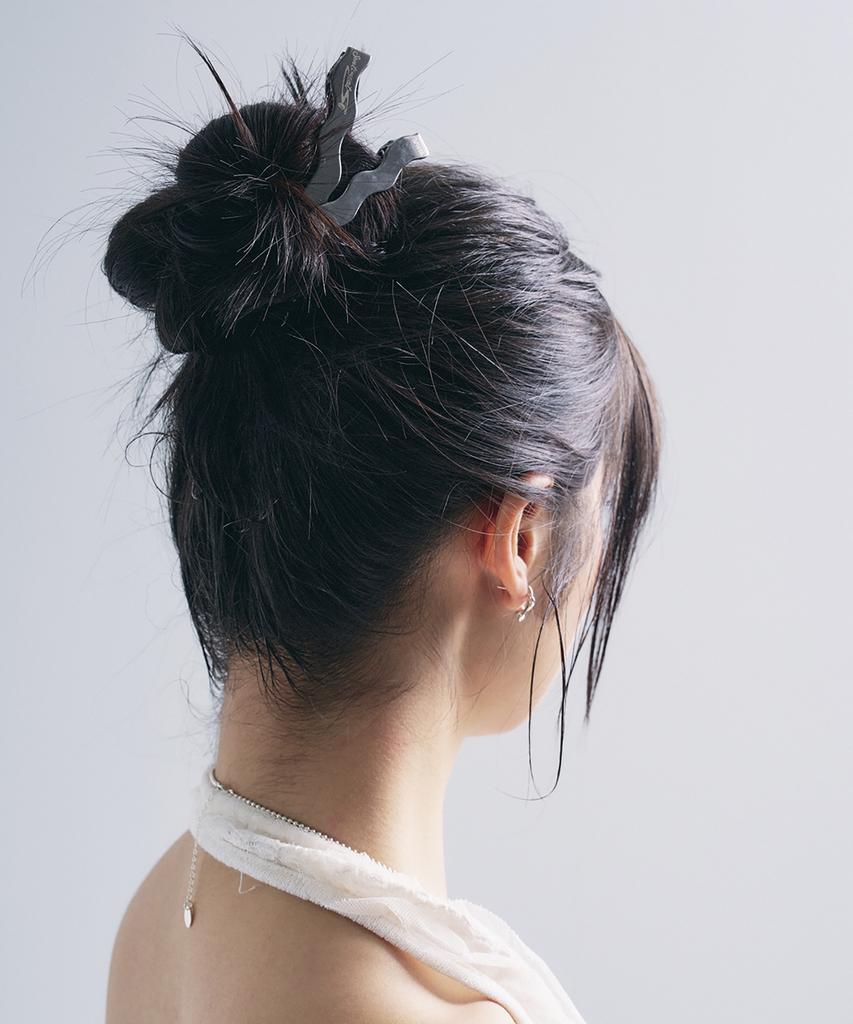 Sentiments No.425 [Black] Wave Hair Pin 2Set