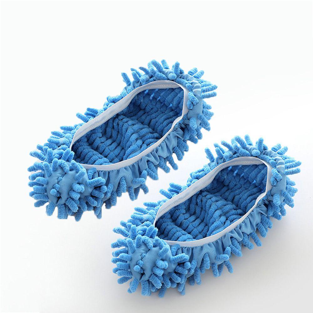 

Тапочки мужские домашние женские плюшевые тапочки для спальни тапочки для мытья пола чехол тапочки-швабра для пыли синий