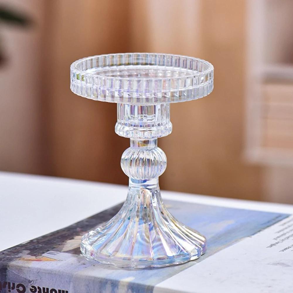 Creative High Footed Glass Candlestick Dining Table Wine Cabinet Decor Candle Stand Centerpiece for Table Wedding Dinning Party