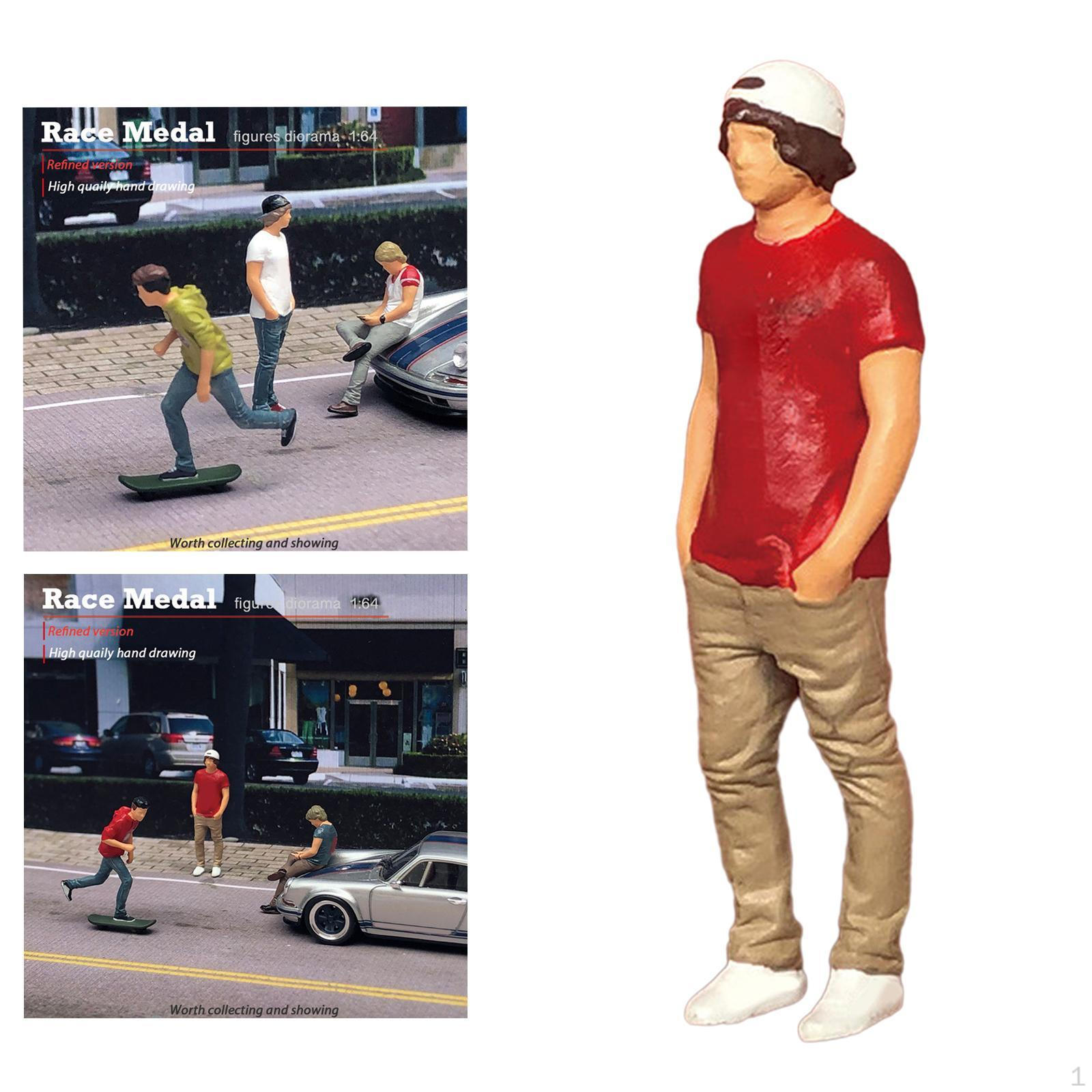 

1/64 People Figure DIY Crafts Collectibles Fashionable Hand Painted Mini Figurine for Diorama червоний