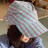 Dopamin Schal Schirmmütze Kariertes Riemen-Bandana-Kappe Modisches Kopftuch Baseballkappe Damen