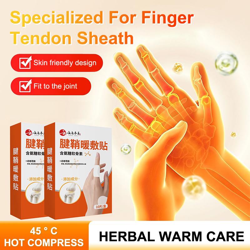 10 Pcs/Box Tendon Sheath Heat Compress Patch Finger Wrist Joint Care Sticker