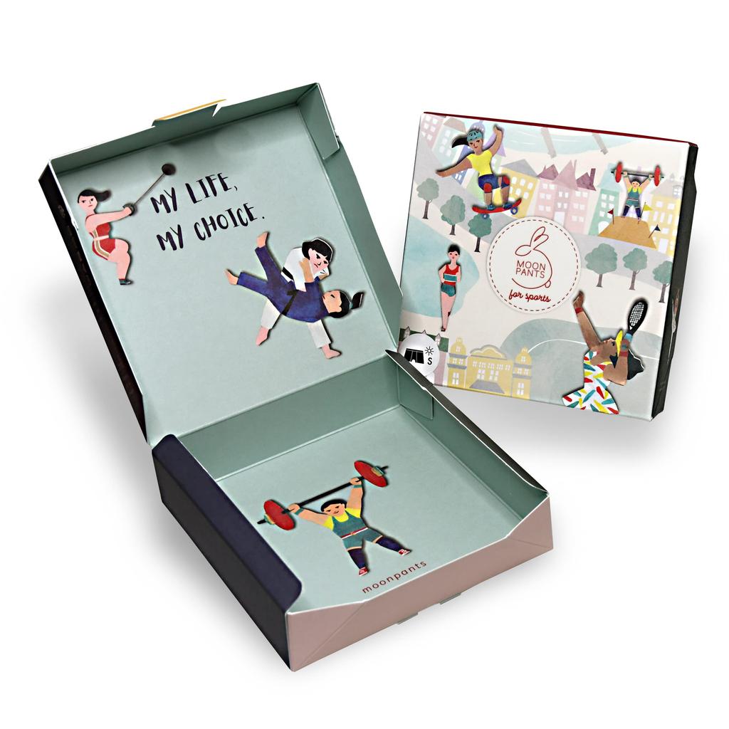 Moon Pants Boxer Size Multicolor Women's Underwear, M,