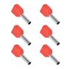 100PCS Insulated Ferrules Terminal Copper Tube PVC Crimp Connector for 2x18AWG Wire TE1008