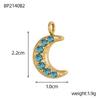 CARLIDANA DIY Handmade Moon Stars Colorful Zircon Accessories Charm Stainless Steel Gold Plated Pendant Fashion Jewelry Necklace