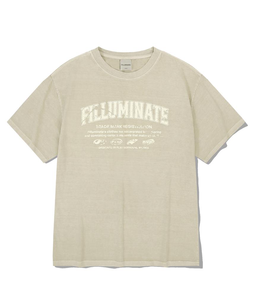FILLUMINATE Damaged Graphic Pigment T-Shirt - Beige