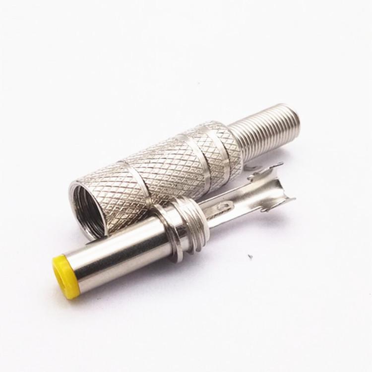 Metal Shell DC Plug 5.5x2.1/5.5x2.5 Tuning Fork Male Soldering Assembly