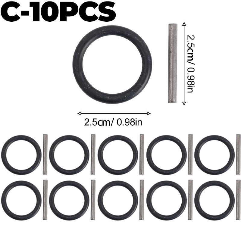 5/50Pcs O Ring Rubber Sealing Washer Black Gasket Oil Resistant High Temperature Ring with Spring Clip Wrench Component Tools