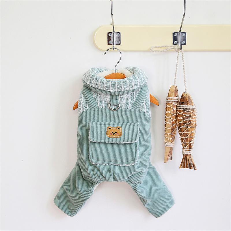 

Осенне-зимняя куртка для сна для собак, четырехлапое хлопковое пальто, плюшевый мишка, маленькая собака, кошка, одежда для домашних животных, пижама для собак, комбинезон L