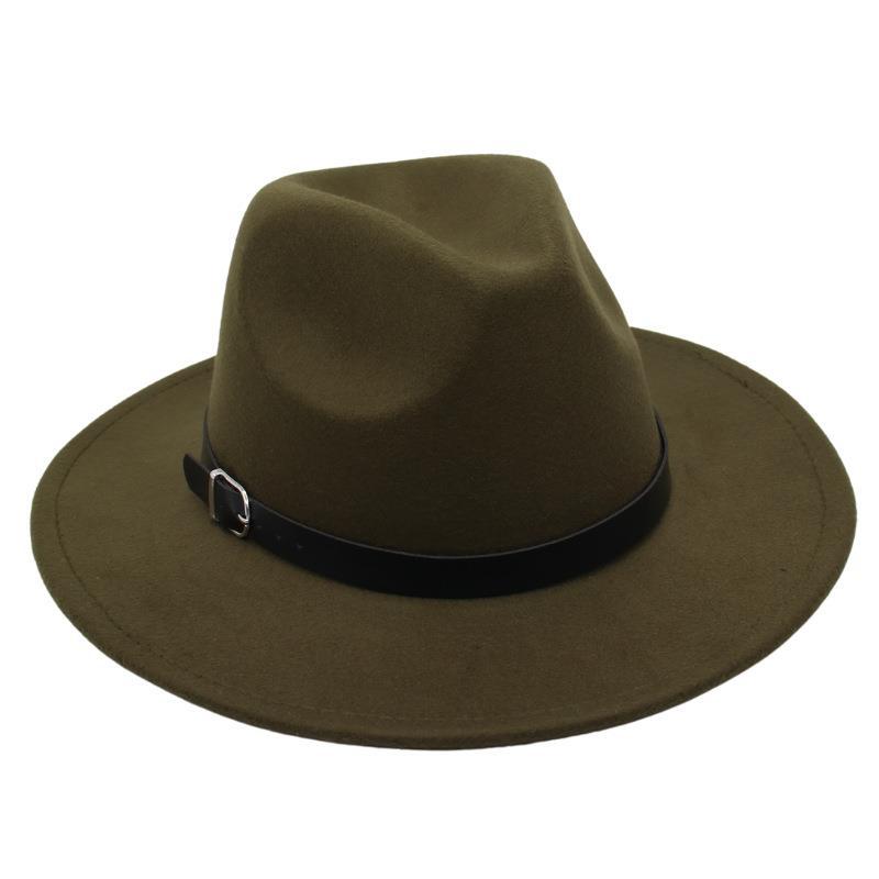 Nostalgiczny Cylinder Kapelusz Jazzowy Studio Klamra do Paska Męska i Damska Kapelusz Filcowy Model Cienia Kapelusz Wełniany Styl Hepburn