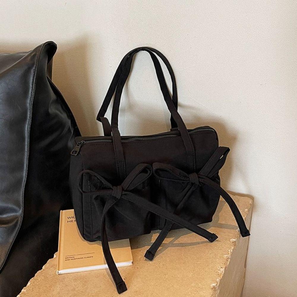 

Сумка-бантик Balletcore из холста, плиссированная сумка на одно плечо с бантом, сумка через плечо в корейском стиле для девочек