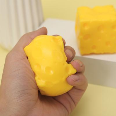 Shapeable Cheese Squeeze Toy Stress Relief Slow Rising Cheese Block Sensory Toy Simulated Food Pinch Fidget Toy Party Favors