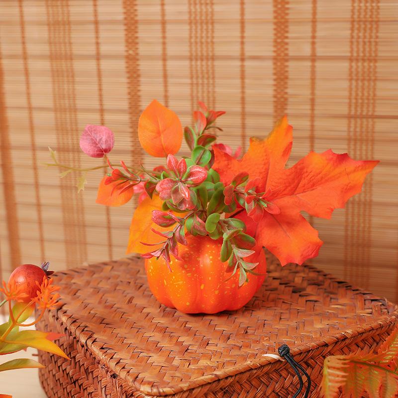 Simulation Pumpkin Decoration Thanksgiving Decor Pumpkin Halloween Artificial Pumpkin Tabletop Ornaments Autumn Harvest Decor