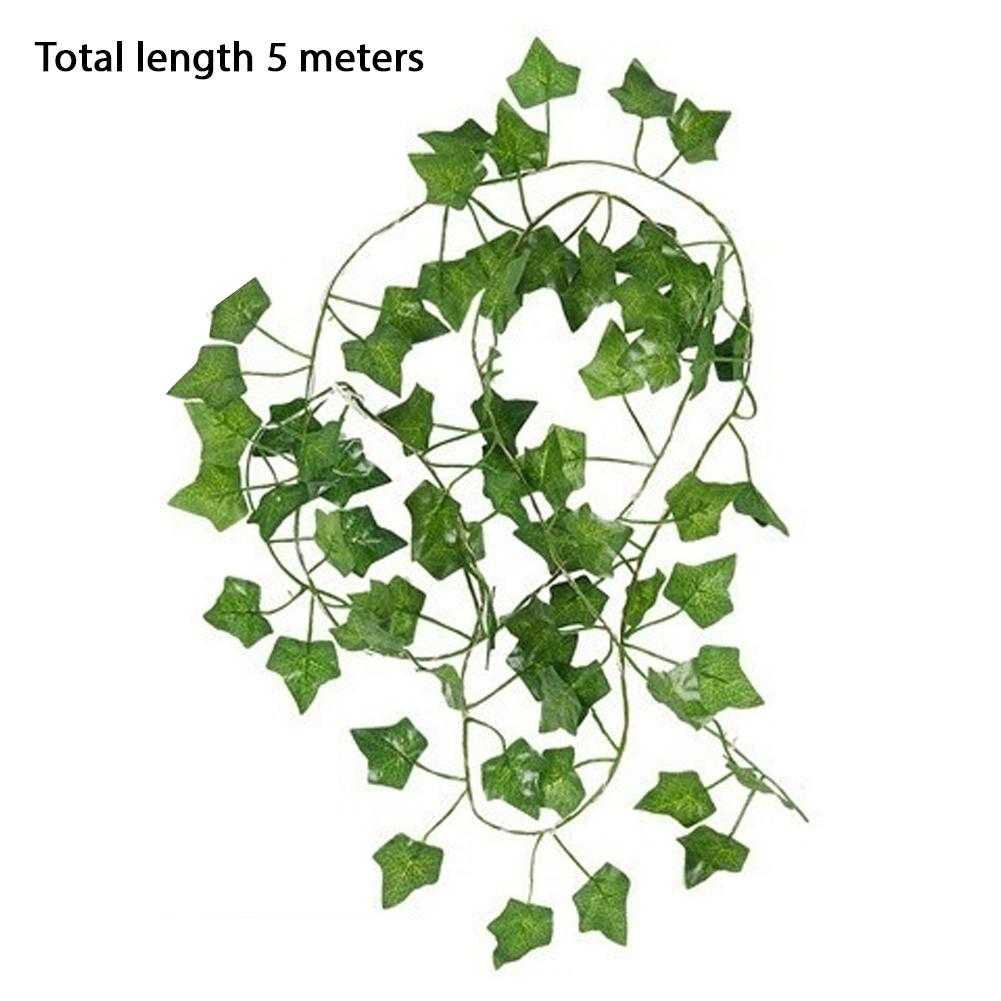 

10M Green Leaf String Lights Powered By Artificial Batteries, Christmas Tree Wreath Lights Used For Courtyard Home Decoration