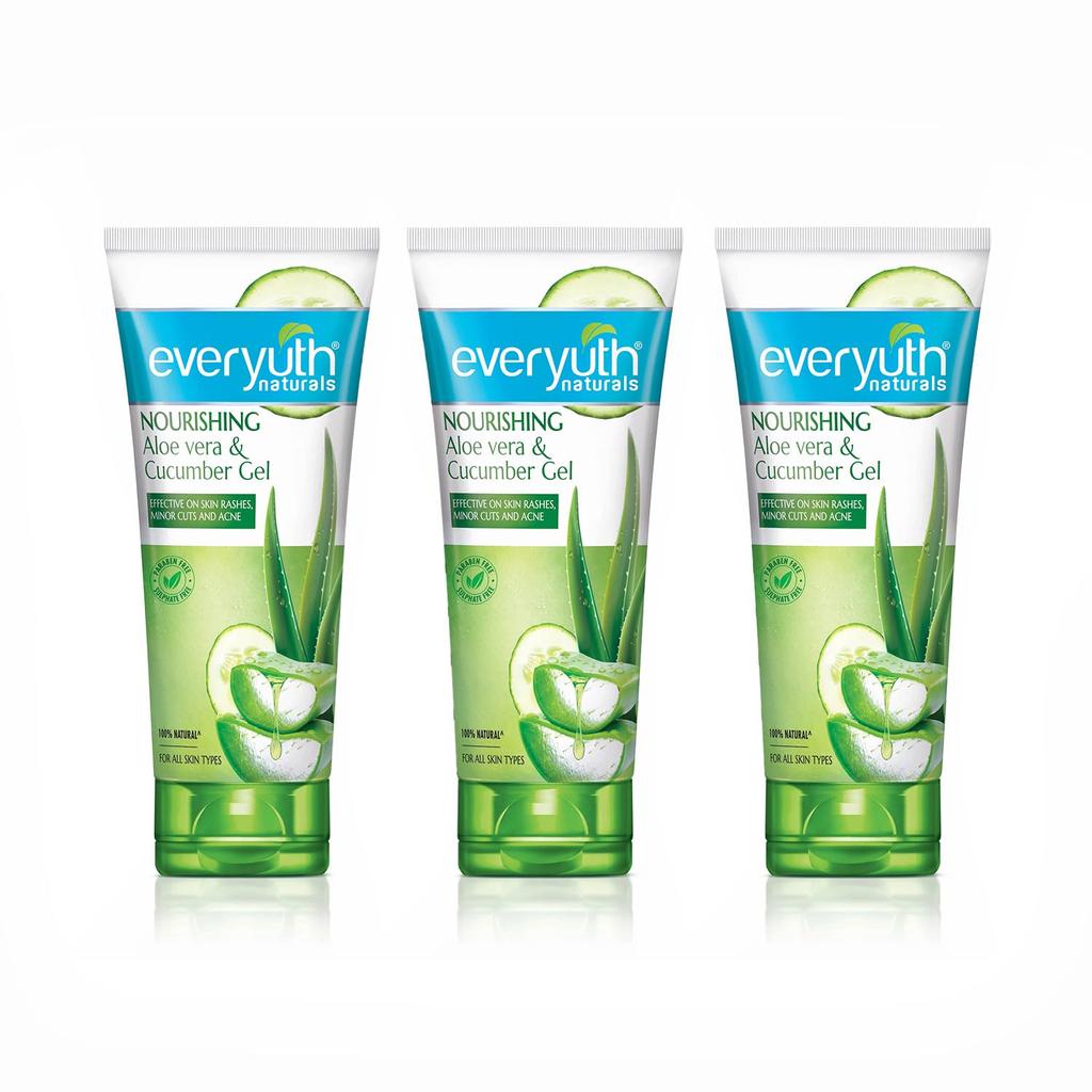 Everyuth Naturals Nourishing Aloe Vera Cucumber Gel 150g Pack of 3 Refreshing Soothing Skin Care for All Types