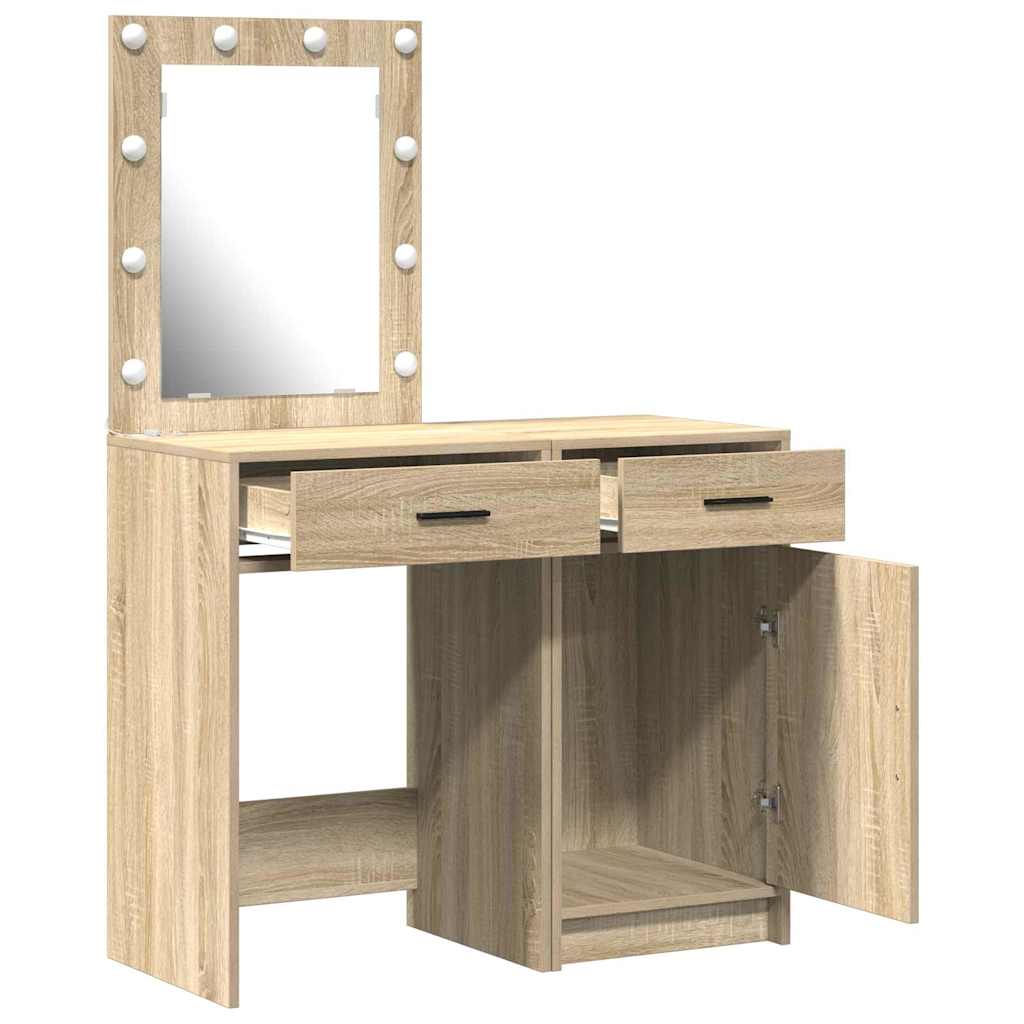 Makeup Table with Door 2 pcs Brown 50 x 41 x 135 cm Particleboard