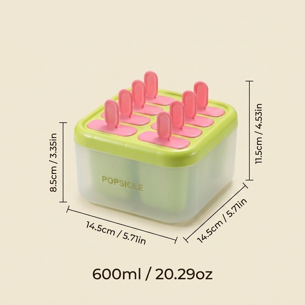 Plastic Popsicle Molds 8 Grids DIY Ice Pop Maker With Lid Reusable Sticks Easy Release Ice Cream Mold Ice Tray For Kids Kitchen