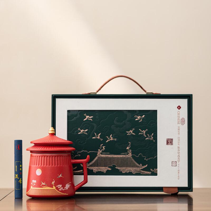 Ceramic Tea Infuser Mug with Lid Green Box