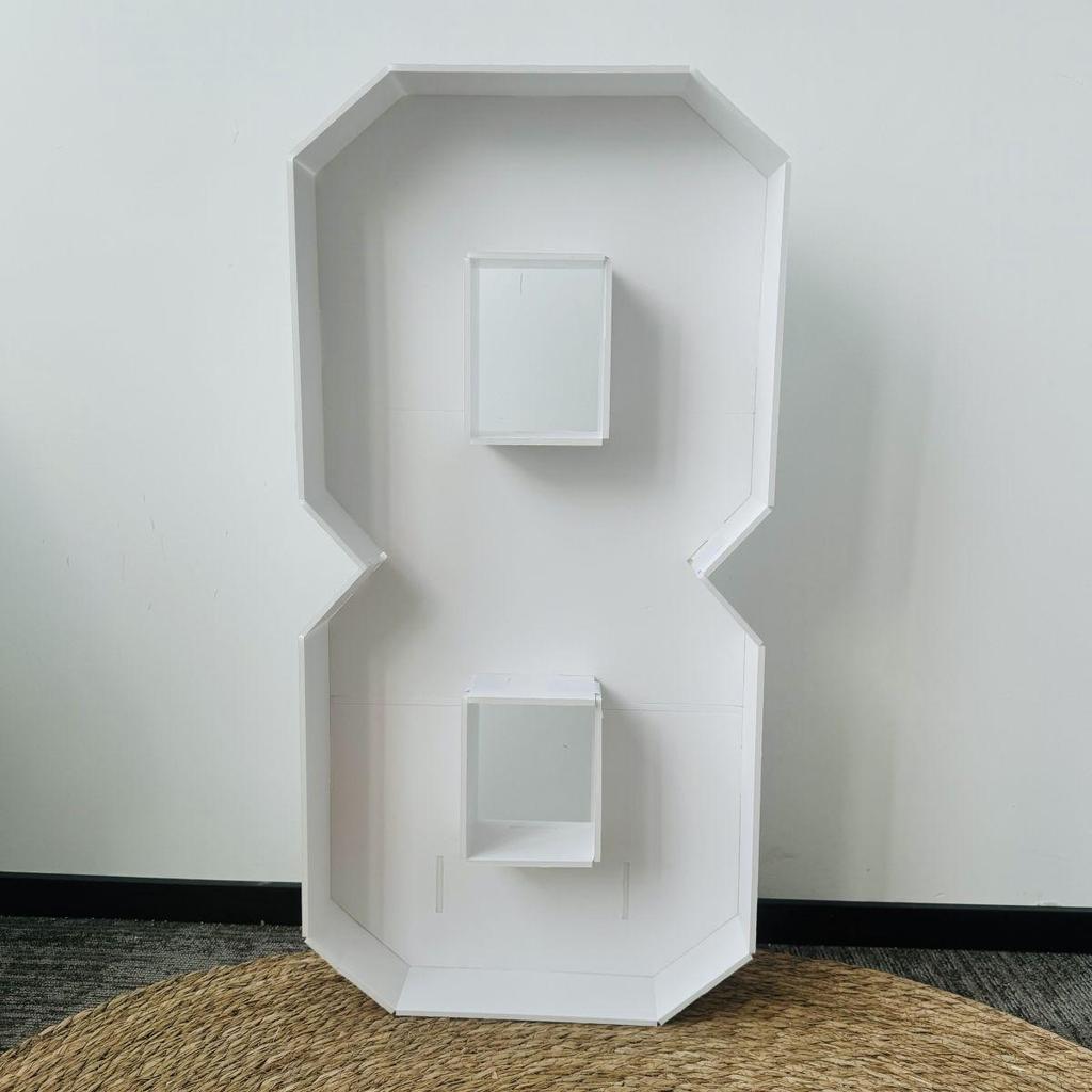 1 Stück 73cm Digitaler Leuchtreklame-Ballonrahmen Ohne Ballon Weißes KT-Board Zahl 0-9 Steckbares KT-Board Party-Dekoration Geburtstagsfeier Jubiläumsdekoration