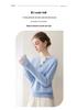 2026 A/W Women's Pure Cashmere Color Block Round Neck Two-Piece Knit Pullover Sweater