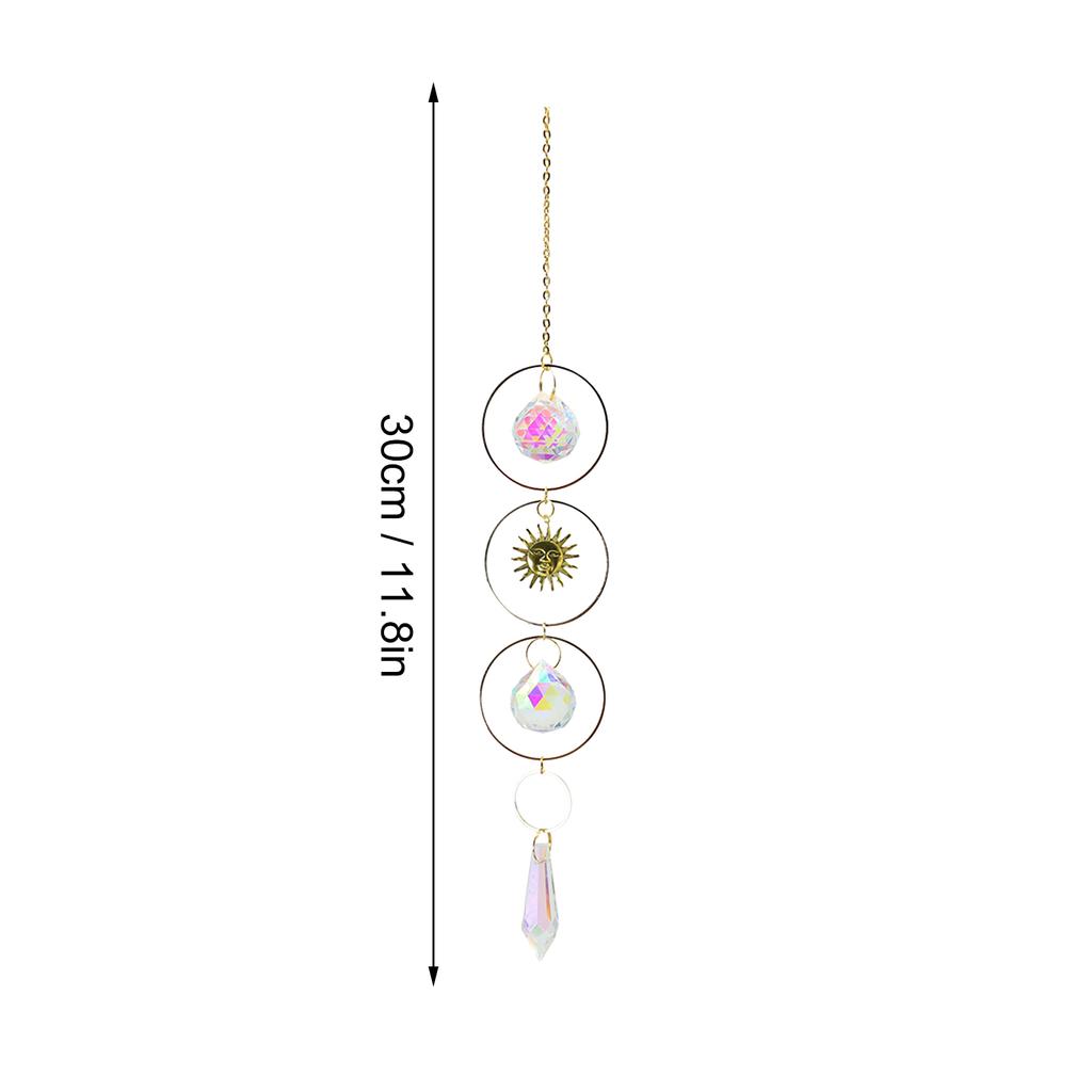 Crystal Pendant Decorative Garden Hanging Ornament Living Room Decor Sun Catcher Pendant Mobile Wind Chime Bell Home Decor
