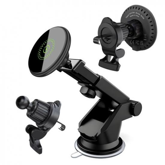 30W Magnetic Car Wireless Charger Phone Mount Bracket For iPhone 17 16 Pro 15 14