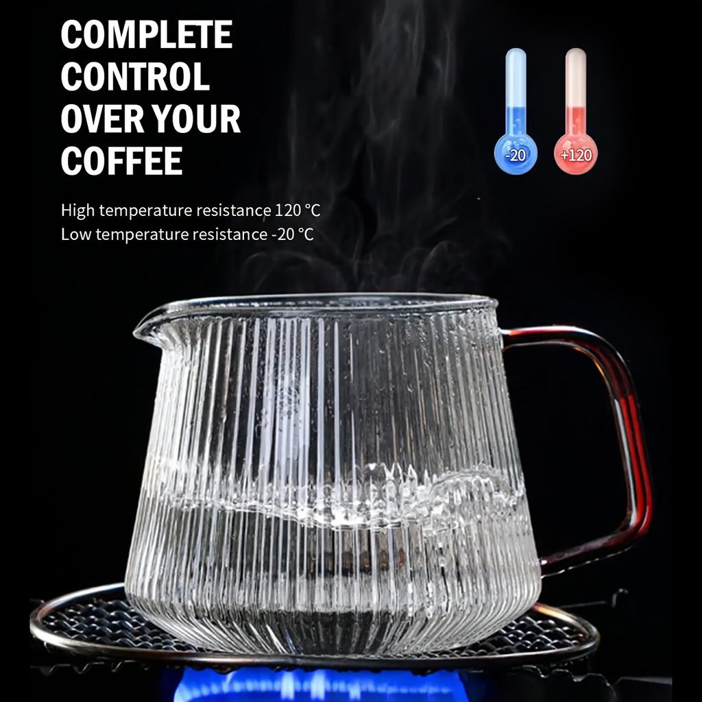 Pour Over Coffee Maker, 13oz / 20oz High Borosilicate Glass Carafe Coffee Server with Glass Coffee Dripper/Filter Set