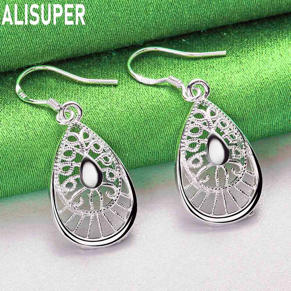 Exquisite 925 Sterling Silver Ethnic Filigree Teardrop Earrings - Stylish Evening Jewelry