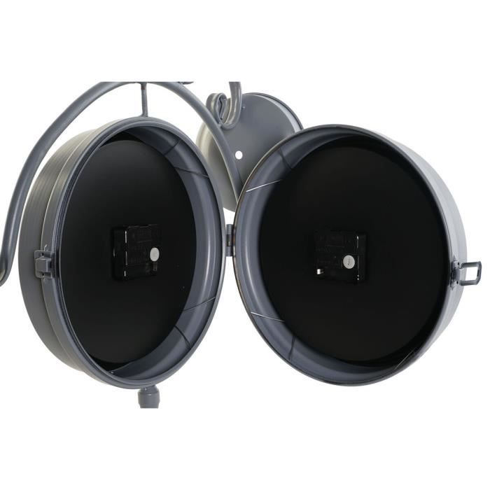 Horloge murale - 43 x 14,5 x 47 cm - Verre gris doré - Fer traditionnel - 2 unités