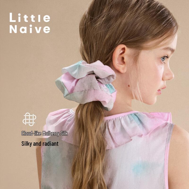 Little Naive Girls  Printed Silk Blend Hair Tie