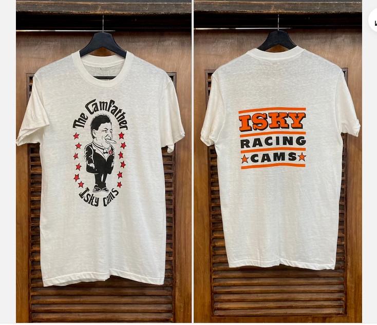

Vintage 1970’s 2-Sided Isky Racing Cams Hot Rod Drag Race NHRA Cotton T-Shirt XL