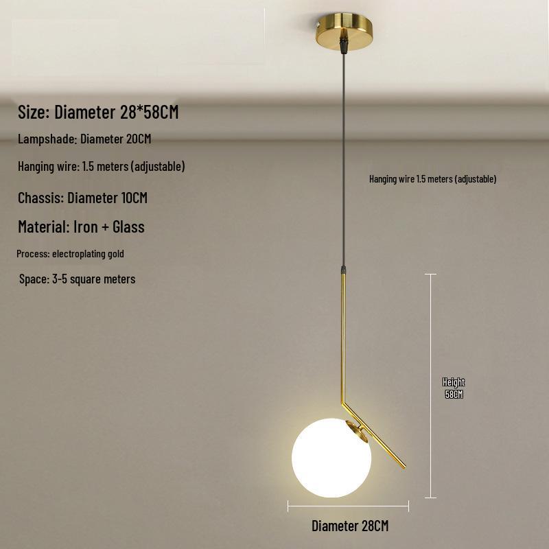 Nordic Minimalist Pendant Light for Bar Counter and Bedside - Modern LED Lighting