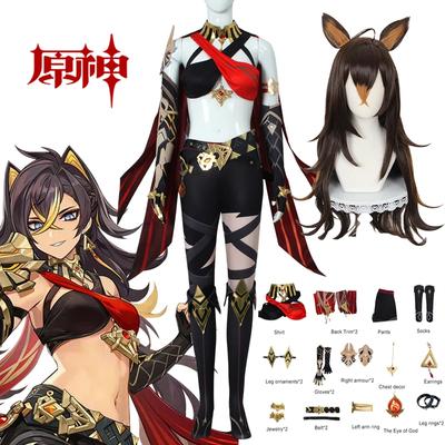 Dehya Cosplay Kostüm Anime Spiel Dehya Cosplay Kostüm Perücke Hosen Handschuh Halloween Karneval Kostüme für Frauen