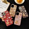 Apple 16Promax Mobile Phone Case Is Suitable For Apple 17 Glitter 14Plus Bear 13Pro Rhinestone Woman