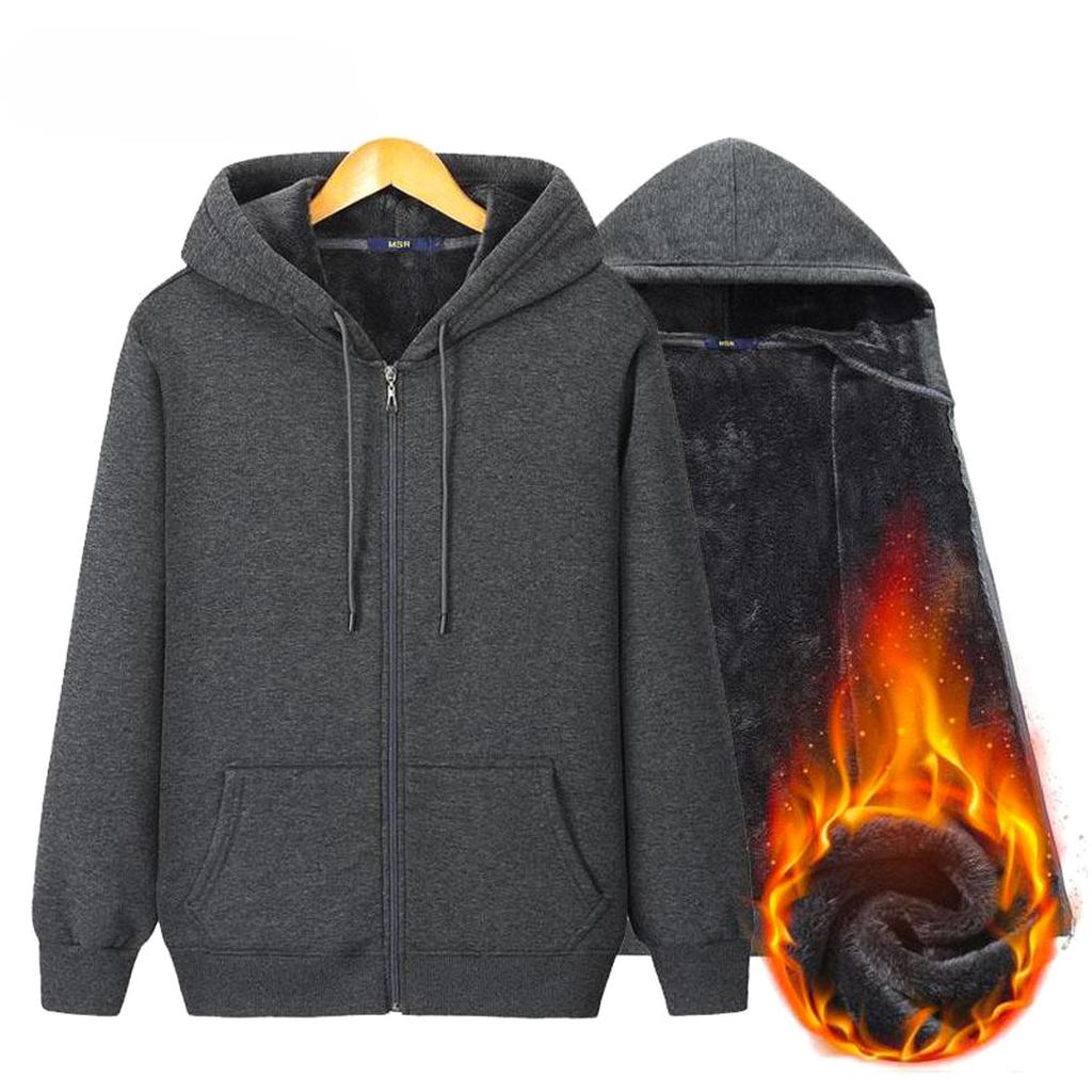 Male Oversized Men's Solid Color Hoodies Hooed Coat Thick/Thin Cotton Sweatshirts Sportswear For Women Cotton Plus Velvet Zipper Work Out Cardigan