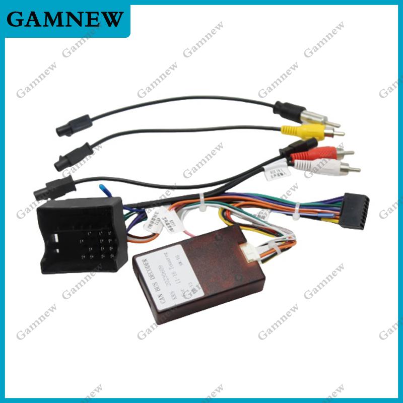 Car 16pin Wiring Harness Adapter Canbus Box Decoder Android Radio Power Cable For Volkswagen Touareg 2011-2016