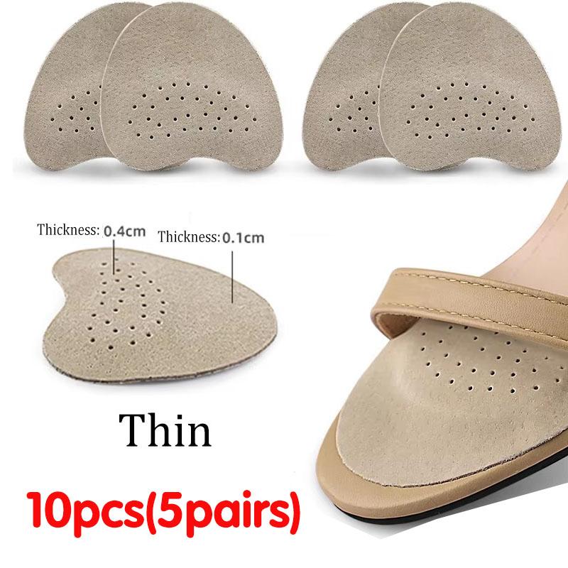 2/3/5pairs Sandals Anti-slip Stickers Leather Forefoot Pad Women High Heels Pain Relief Insert Cushion Foot Care Shoes Pad