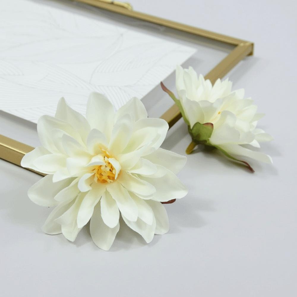 10pcs Satin Dahlia Artificial Flowers Fake Flower DIY Garland Bouquet Silk Chrysanthemum Dahlia Mix Color Brooch Accessories