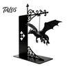 Stabiler Eisen Buchstütze Magisch Schwebender Drache Bücherregal Lampe, Warmes LED Nachtlicht, Fantasy Magie Statue Dekor LeseEcke Dekor, Einzigartiges Geschenk für