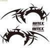 Pair Wheel On Fire Race Car Stickers Black Rear Tire Flaring Decals Universal