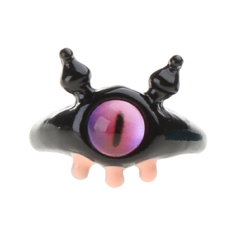 9Pcs Funny Resin Open Finger Ring Cartoon Little Monsters Eyeball Ring Unique Irregular Ring Fashion Jewelry Decoration