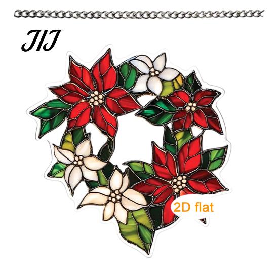 Christmas Tree Accessories Acrylic Garland Pendant, Double-sided Wreath Hanging Ornament, Lightweight Decorative Ornaments Decor with Lanyard