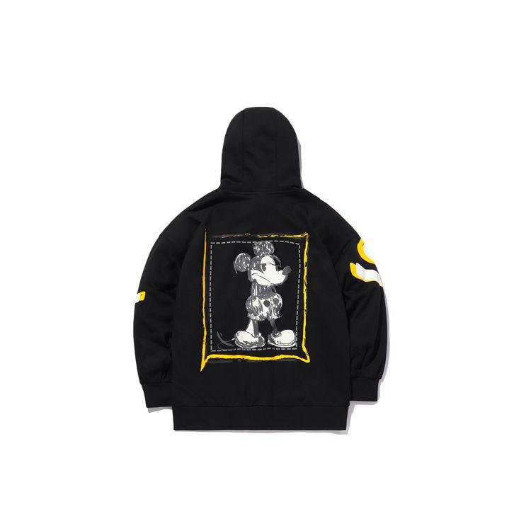 Li-Ning X Disney Co-Branded Loose-Fit Pullover Hoodie Women Tops Standard-Black AWDQ398-2