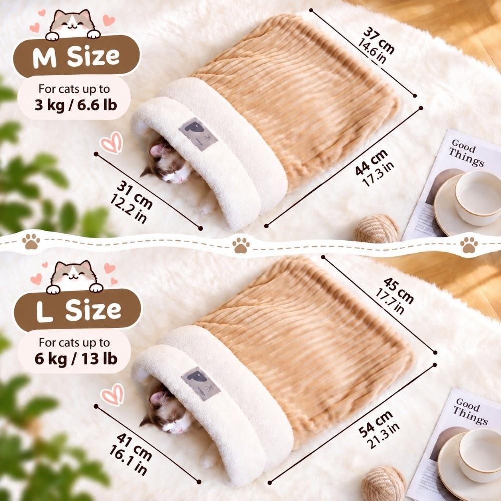 Removable Pet Cave Bed Washable Pet Sleeping Sack Durable Cat Sleeping Bag for Small Dogs