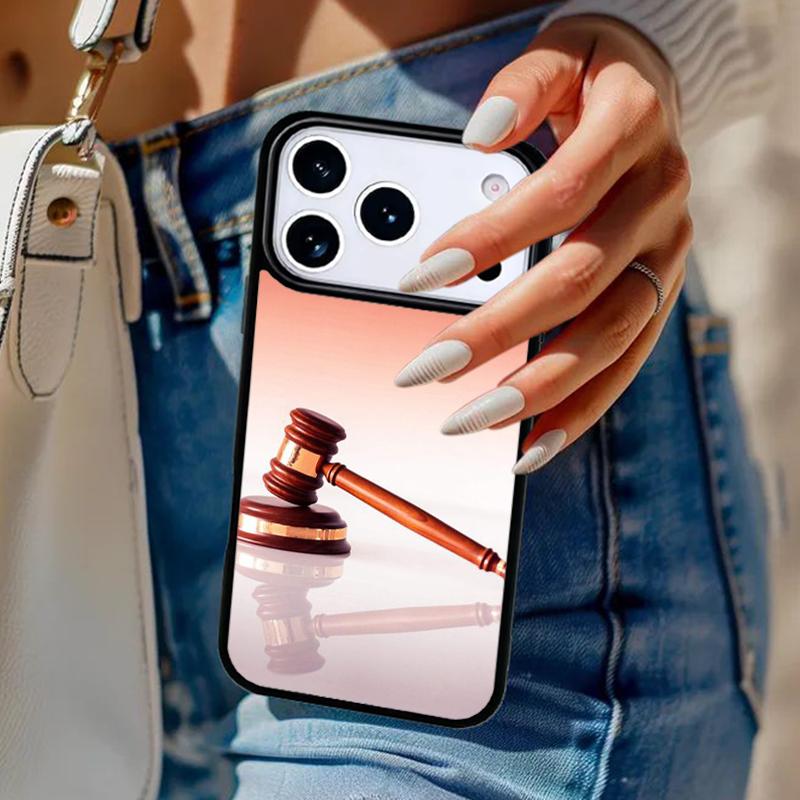Gavel Law Judge Justice Phone Case For iPhone 17 Air 14 15 13 12 Max Cover For Apple 14 15 16 16e 11 Pro Max Plus Coque