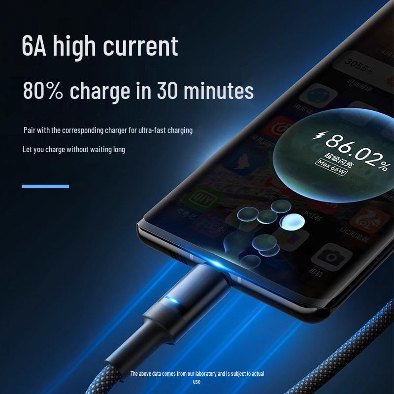 120W Ultra-Fast Type-C Charging & Data Cable with Auto Power-Off for Huawei, Honor, Xiaomi 6A
